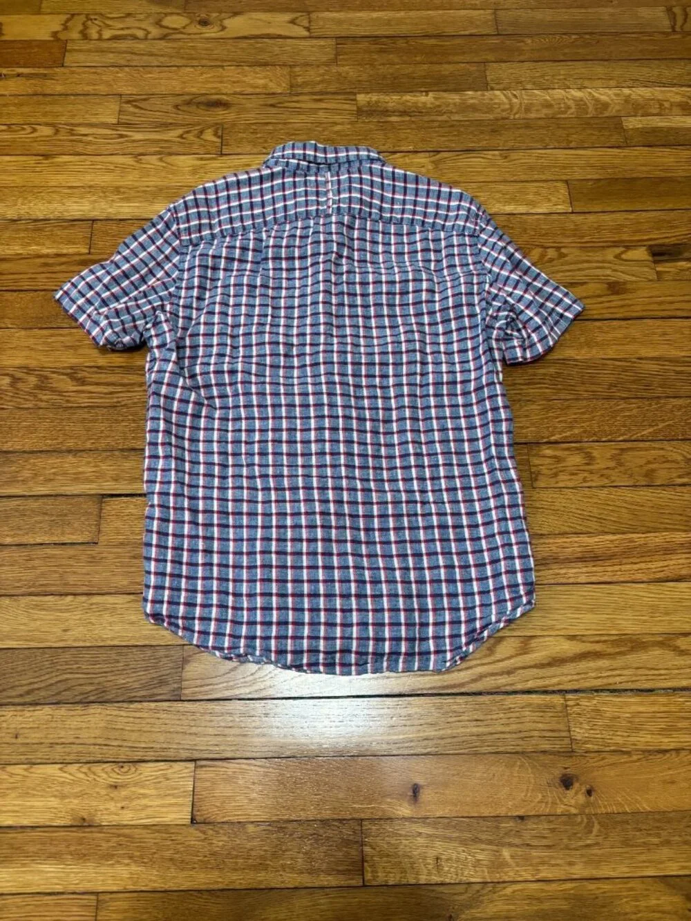 Banana Republic Mens 100% Linen Button Down Shirt Sz Small Camden Fit Blue Red